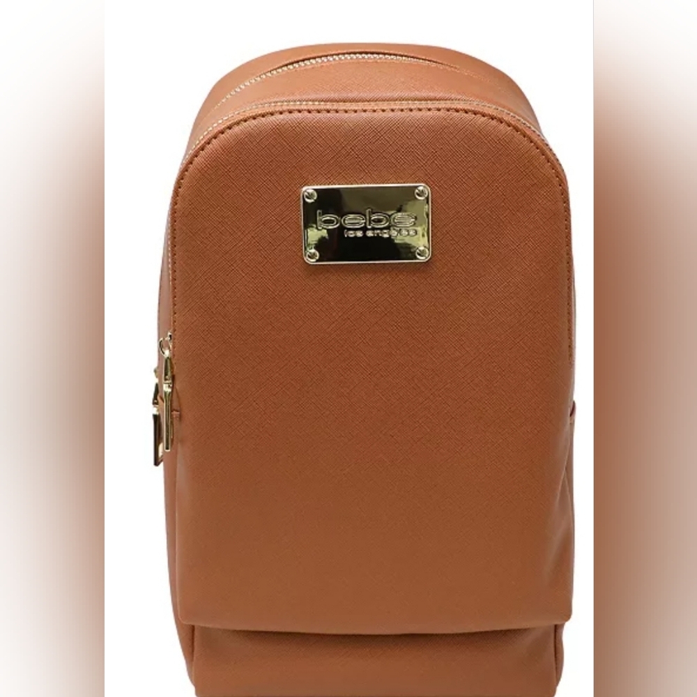 NWT Bebe Yolanda Sling Backpack Cognac